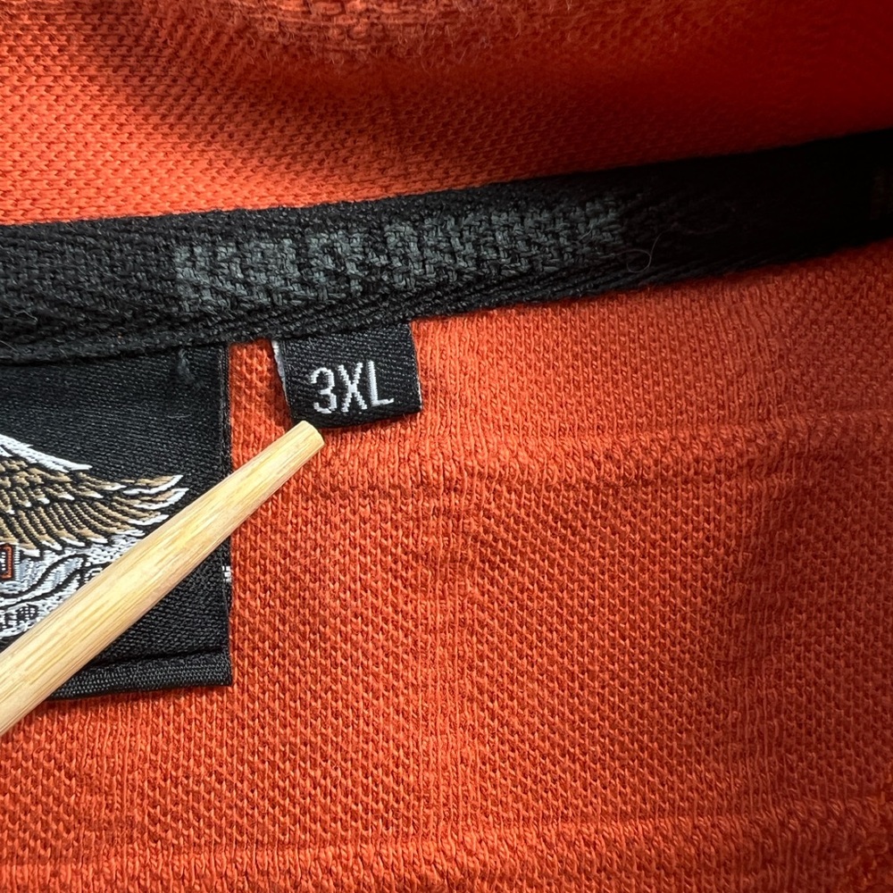 Harley Davidson Authenic 3 Button Pullover Orange… - image 6